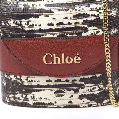Chloe Calfskin Lizard Embossed Small Aby Lock Sepia Brown 8 of 8