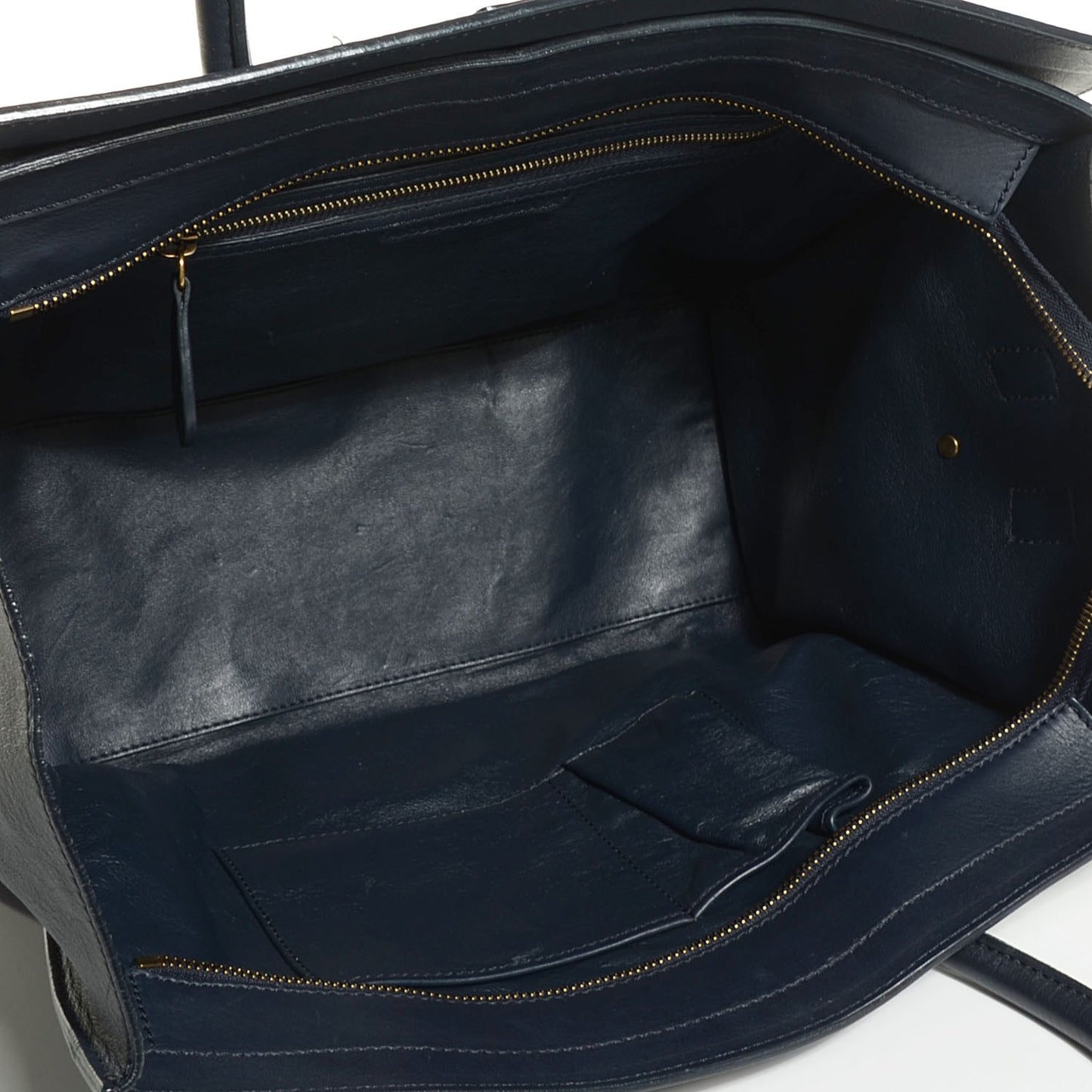 Smooth Calfskin Shoulder Luggage Navy