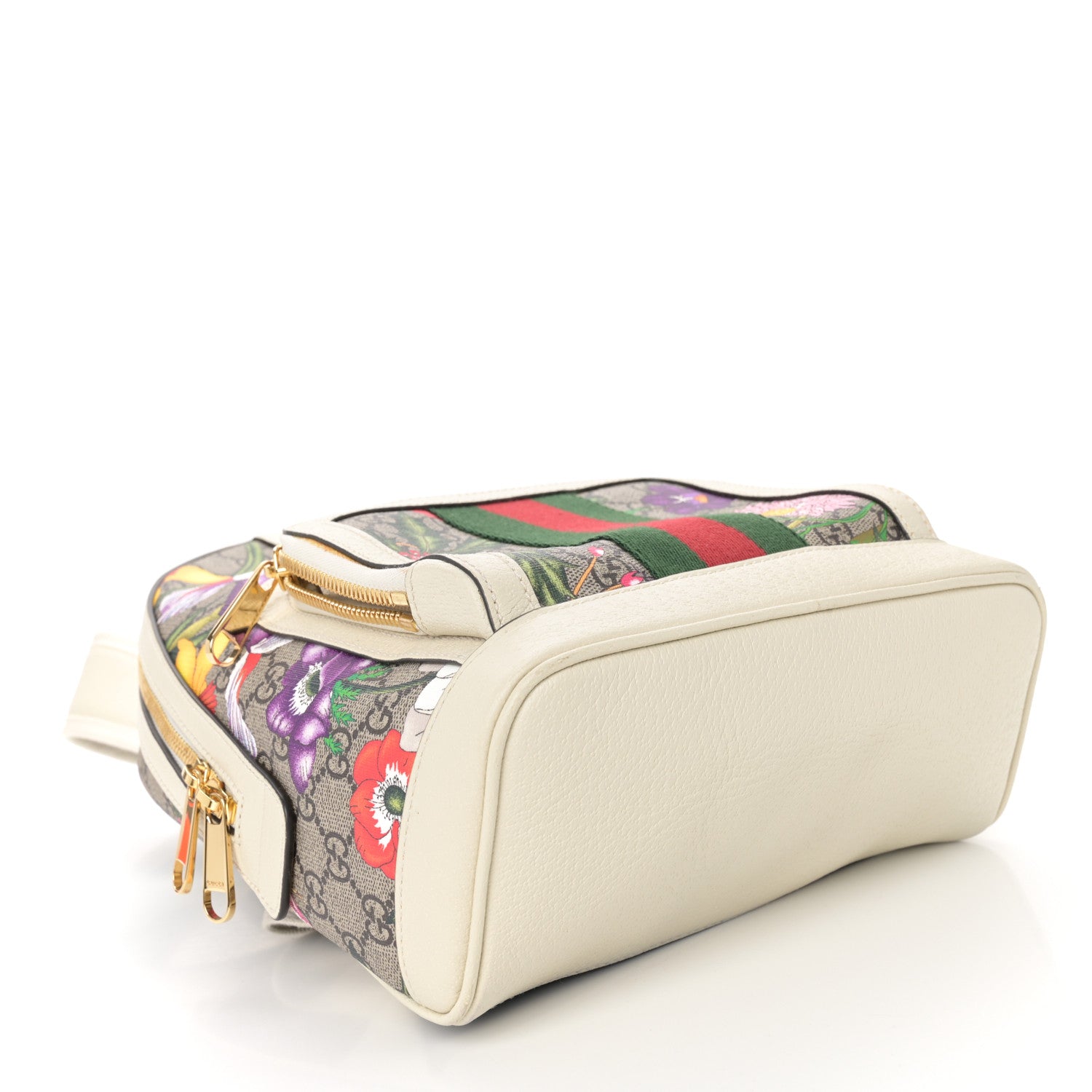 Gucci GG Supreme Monogram Flora Web Small Ophidia Day Backpack White 4 of 11