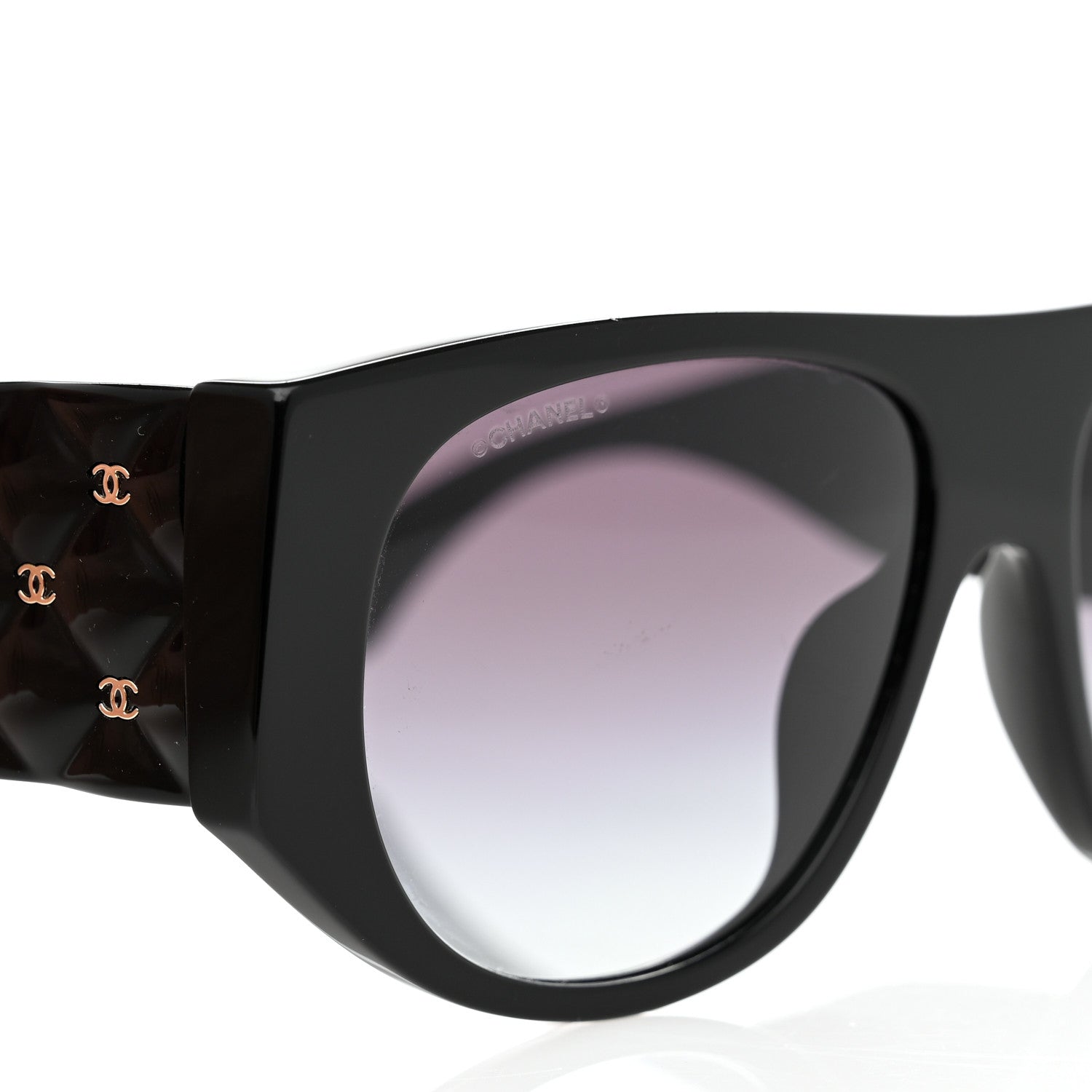 Chanel Acetate Quilted CC Pilot Sunglasses 71465A Black 7 of 7