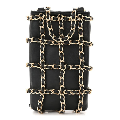 Chanel Lambskin Tech Me Out Clutch With Chain Black 1 of 12