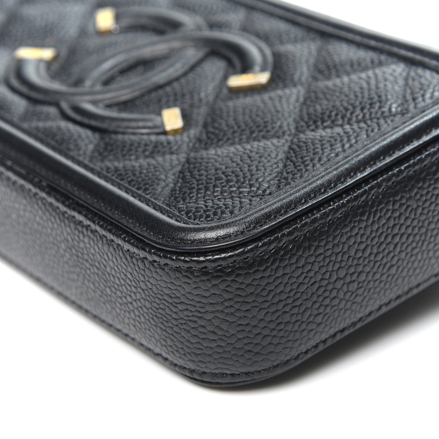 Chanel Caviar Quilted CC Filigree Clutch With Chain Black 7 of 15