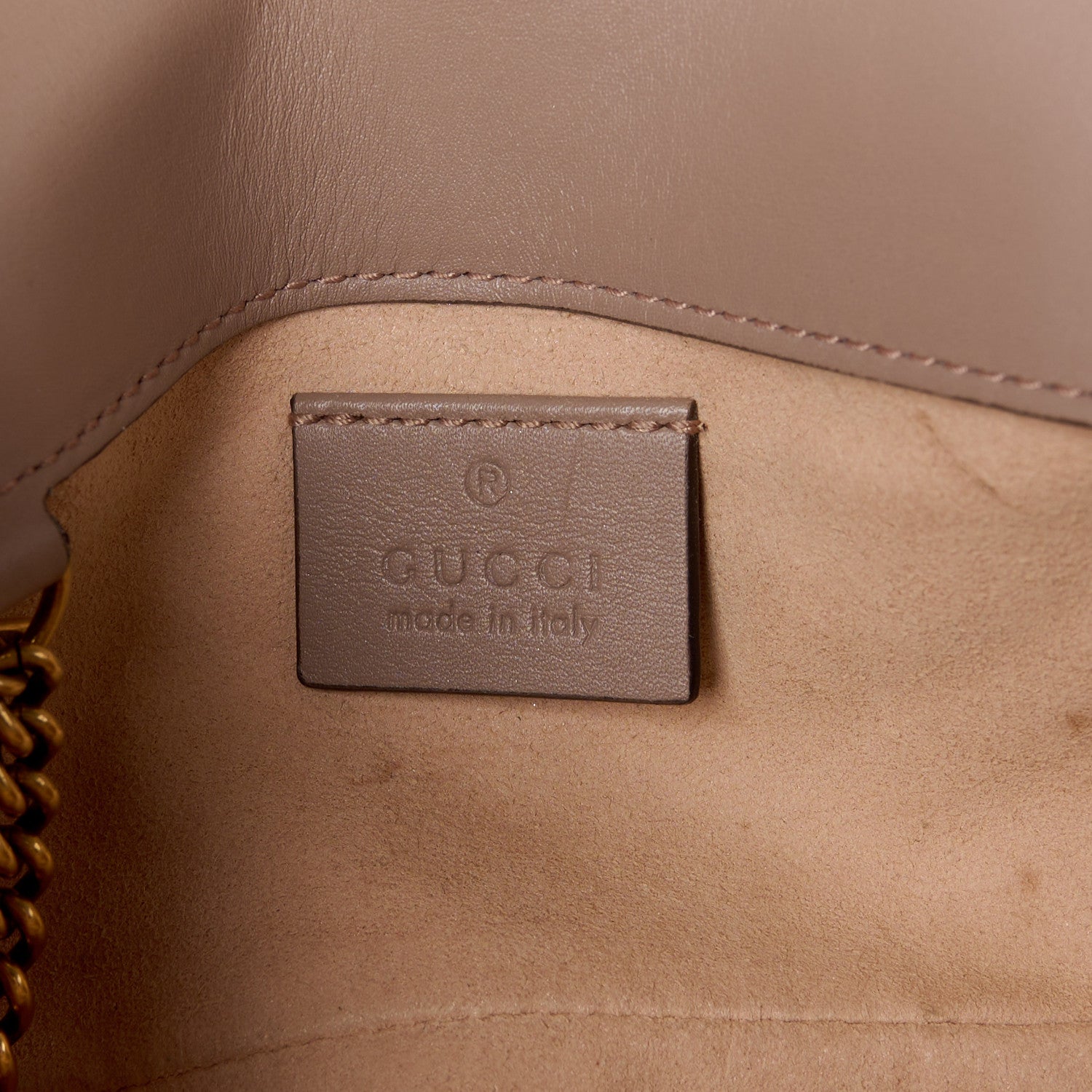 Gucci Calfskin Matelasse Super Mini GG Marmont Shoulder Bag Porcelain Rose 7 of 11