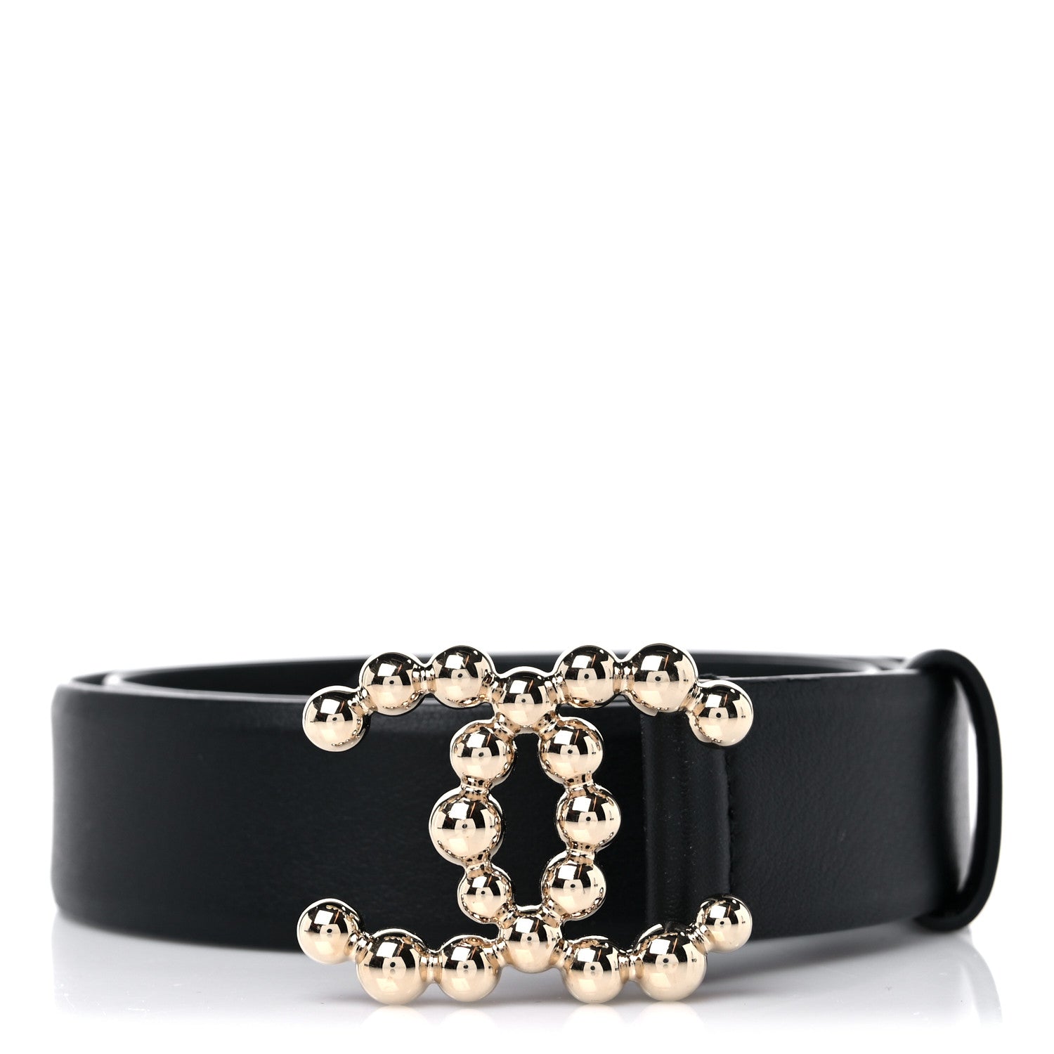 Chanel Calfskin Metal Beaded CC Belt 80 32 Black 1 of 6