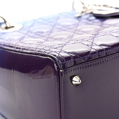 Christian Dior Patent Cannage Gradient Medium Lady Dior Purple Blue 10 of 26