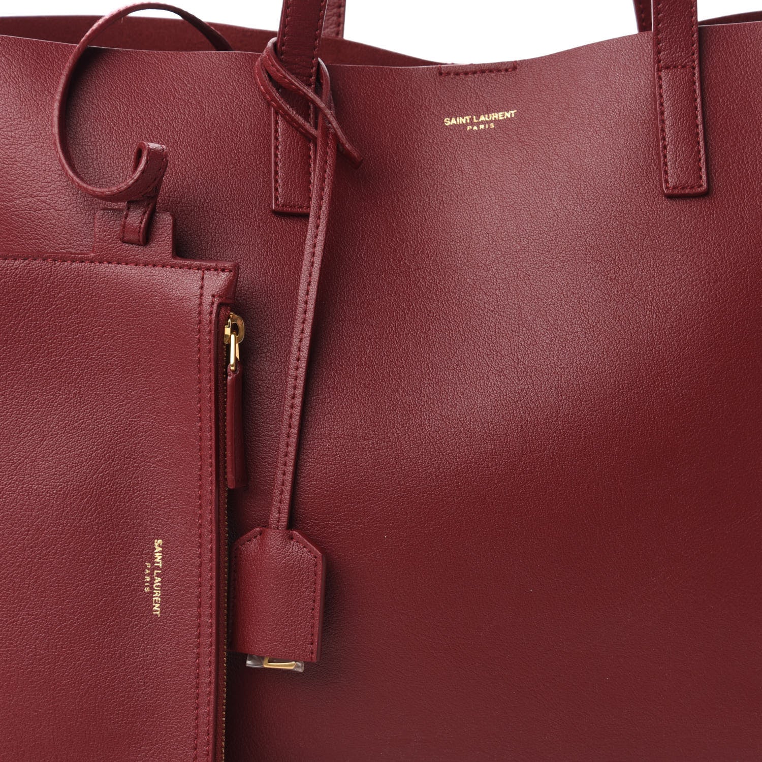 Saint Laurent Calfskin Large Shopping Tote Rouge Legion 10 of 10