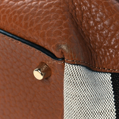 Burberry Grainy Calfskin House Check Small Maidstone Saddle Brown 10 of 12