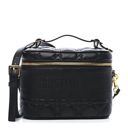 Christian Dior Lambskin Cannage Small Diortravel Vanity Case Black 1 of 9