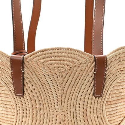 Celine Braided Raffia Calfskin Triomphe Small Panier Tan 8 of 12