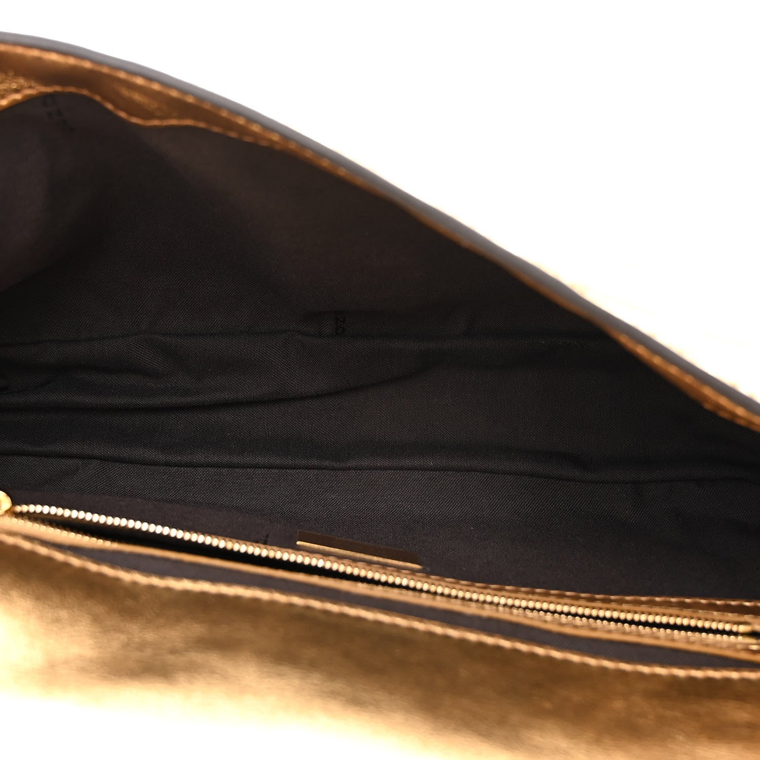 Fendi Vitello Catalan Mirror FF 1974 Embossed Baguette Gold 5 of 9