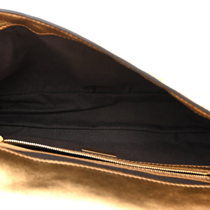 Fendi Vitello Catalan Mirror FF 1974 Embossed Baguette Gold 5 of 9