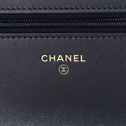 Chanel Tweed Quilted Wallet on Chain WOC Pink Blue Beige 5 of 9