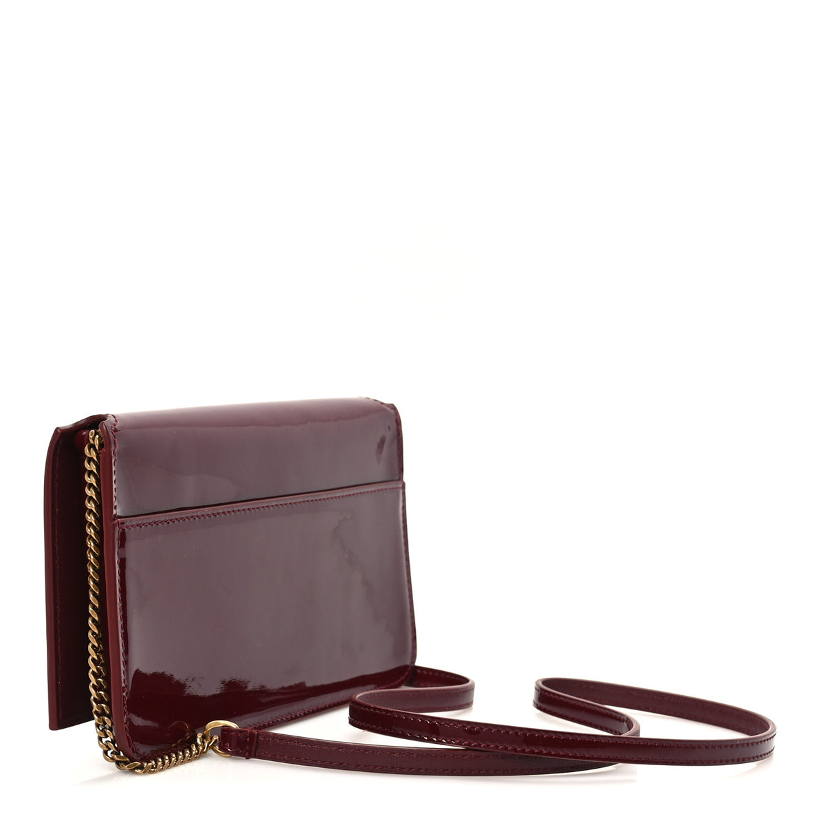 Patent Monogram Phone Holder Crossbody Chataigne
