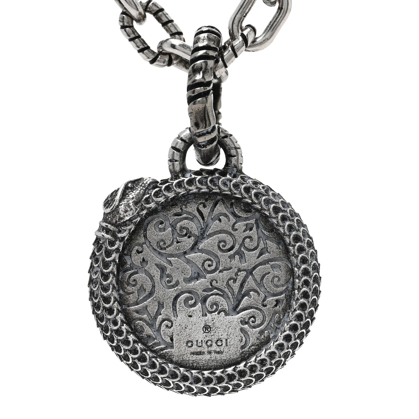 Sterling Silver Resin Garden GG Necklace Green