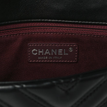 Chanel Lambskin Chevron Quilted Double Stitch Medium Single Flap Black 6 of 11