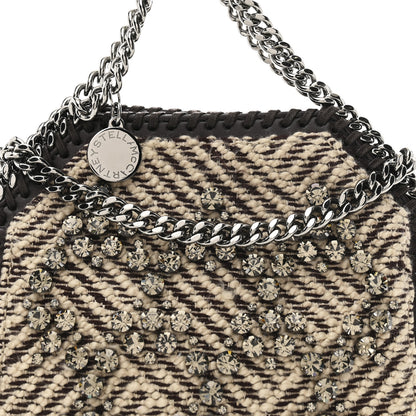 Stella McCartney Crystal Embroidered Jacquard Tiny Falabella Tote Chocolate Cream 8 of 10