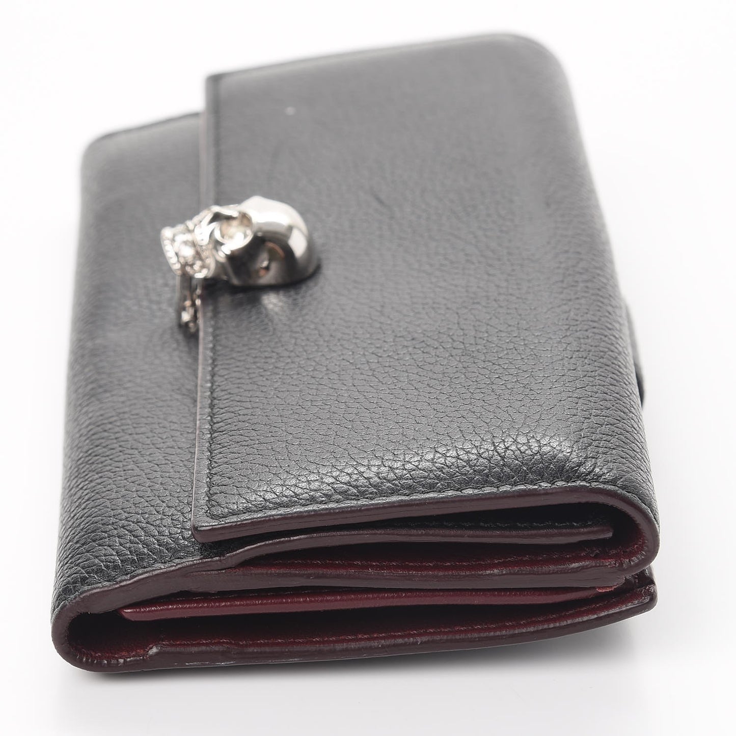 Calfskin Skull Continental Wallet Black