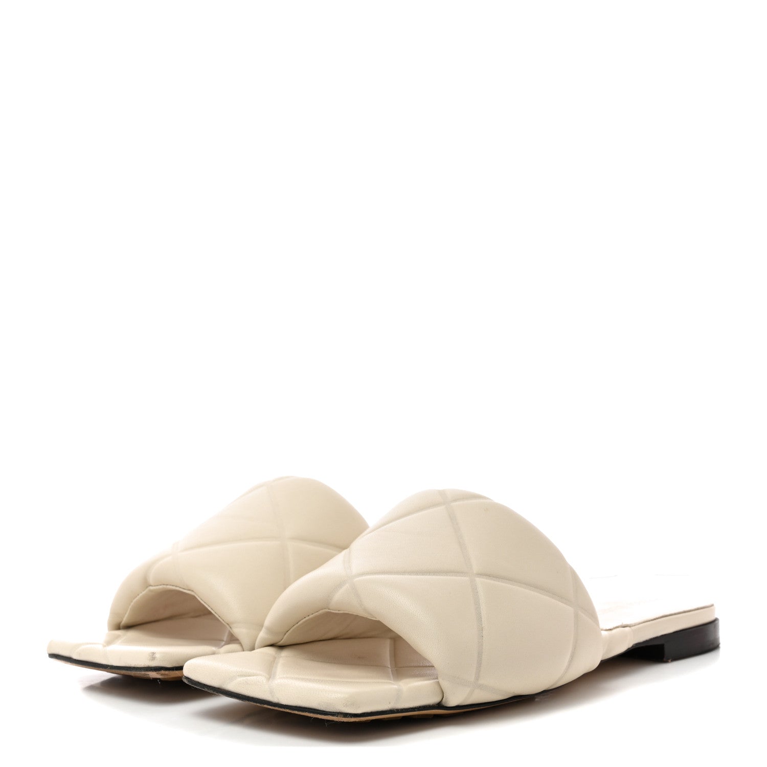 Bottega Veneta Nappa Quilted Rubber Lido Flat Sandals 38 Wax 3 of 13