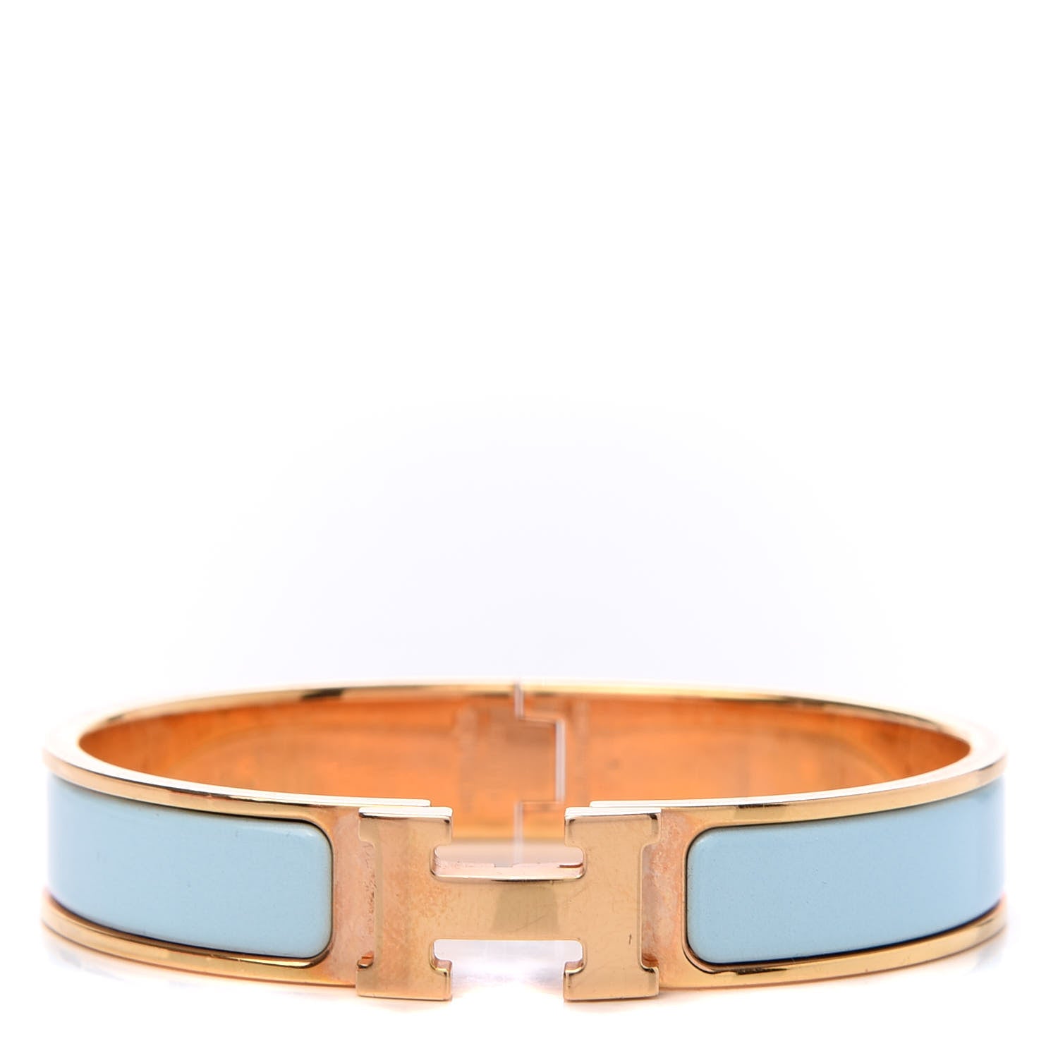 Hermes Enamel Narrow Clic Clac H Bracelet GM Bleu Glacier 1 of 5