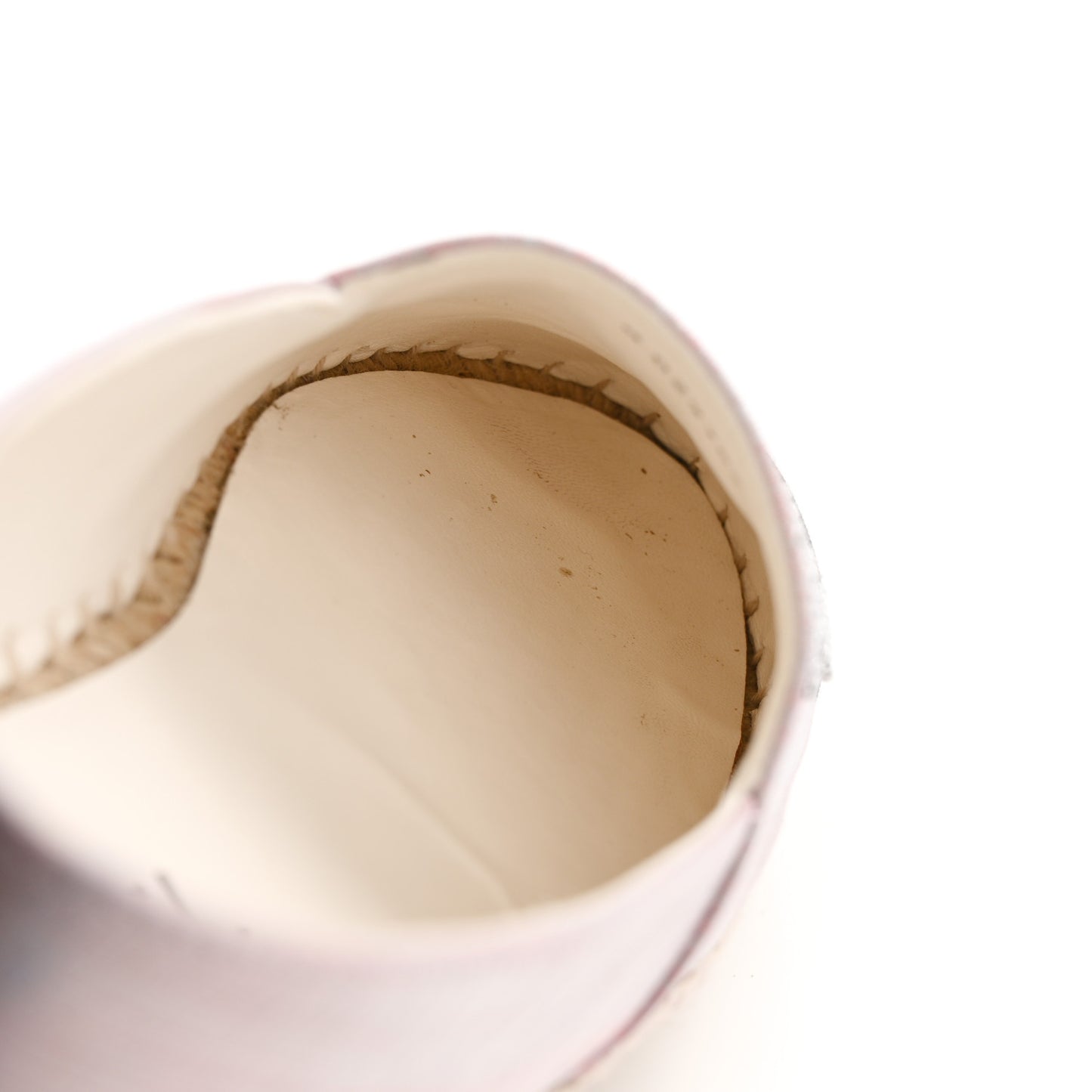 Laminated Lambskin Grosgrain Embroidered CC Espadrilles 37 Pink Silver Black