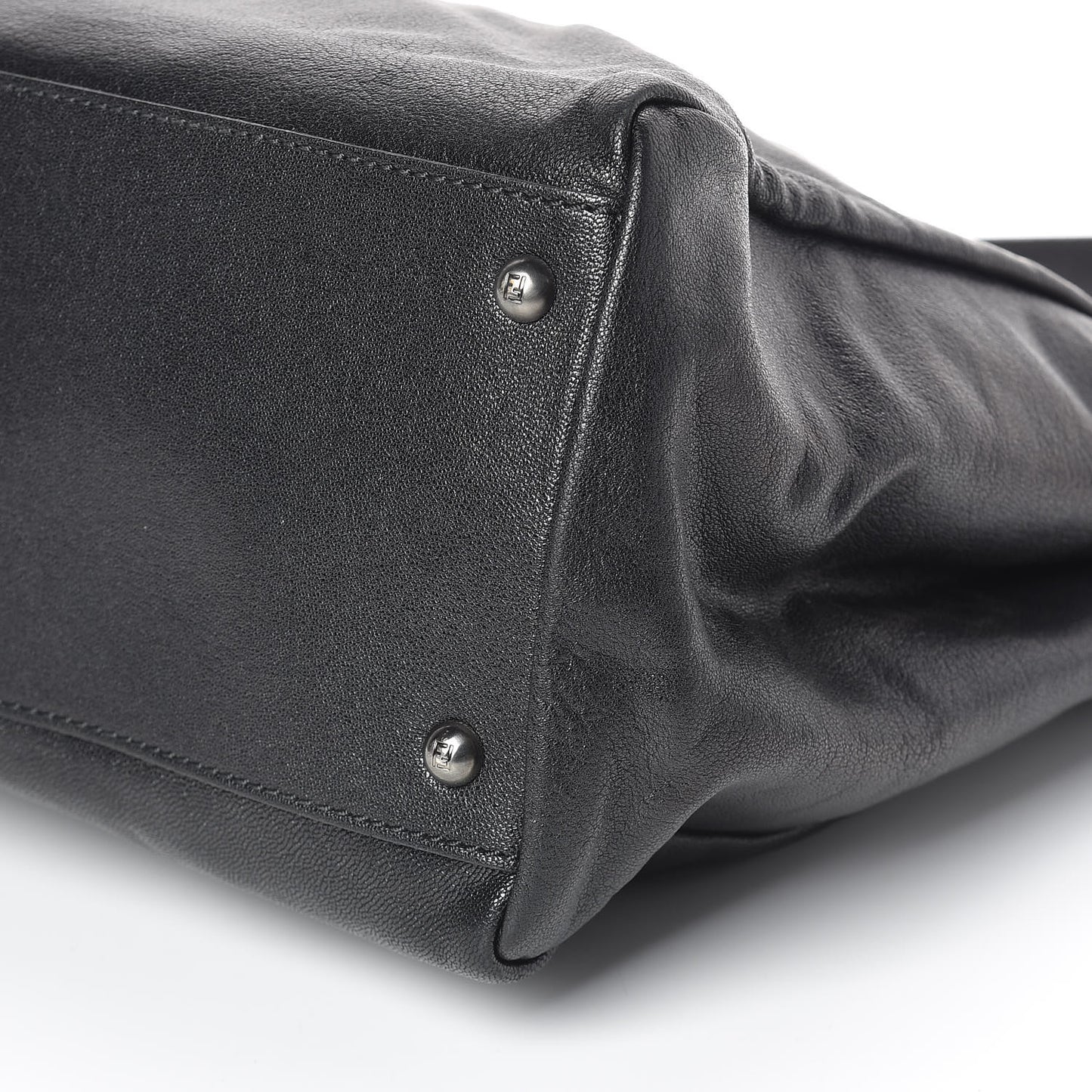 Goatskin Large Peekaboo Iconic Satchel Black