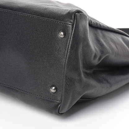 Fendi Goatskin Large Peekaboo Iconic Satchel Black 9 of 9