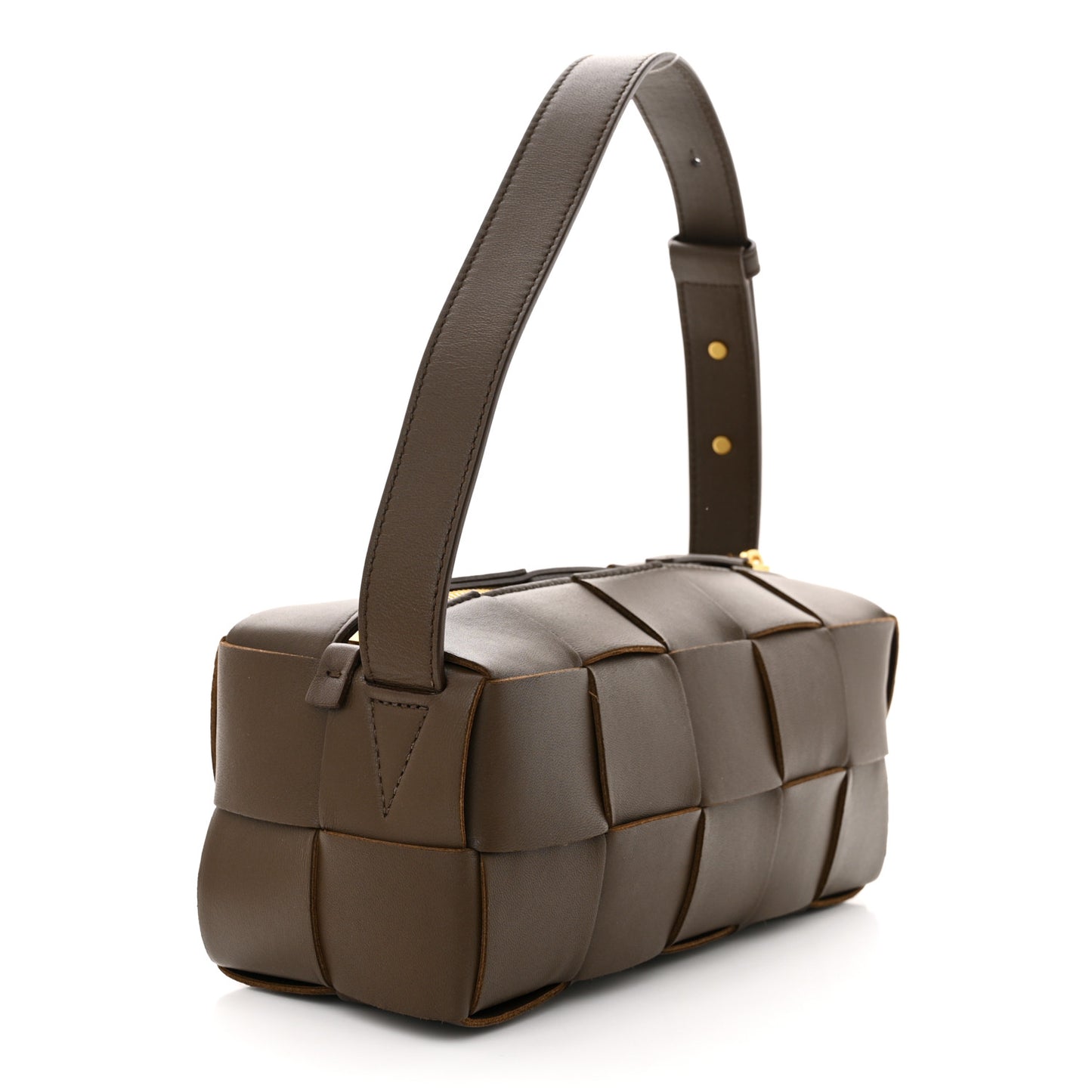 Lambskin Maxi Intrecciato Small Brick Cassette Bag Light Brown