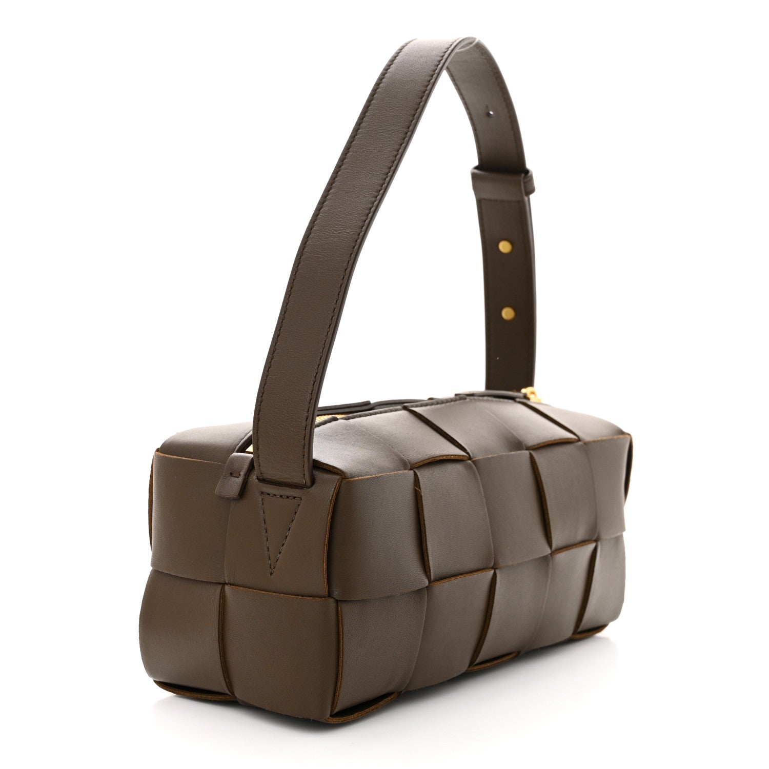 Bottega Veneta Lambskin Maxi Intrecciato Small Brick Cassette Bag Light Brown 3 of 9