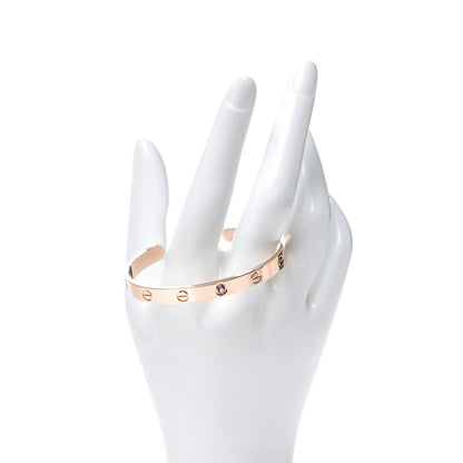 Cartier 18K Pink Gold Pink Sapphire LOVE Cuff Bracelet 17 2 of 5