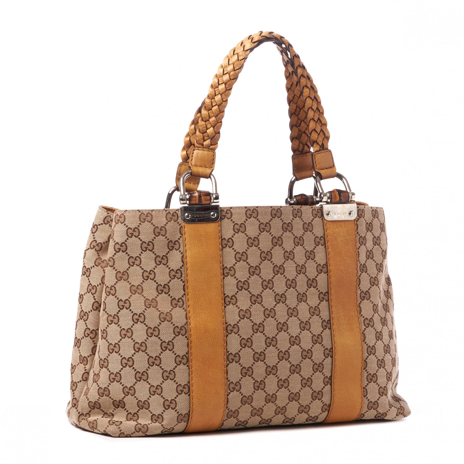 Gucci Monogram Medium Bamboo Bar Tote Yellow 2 of 8