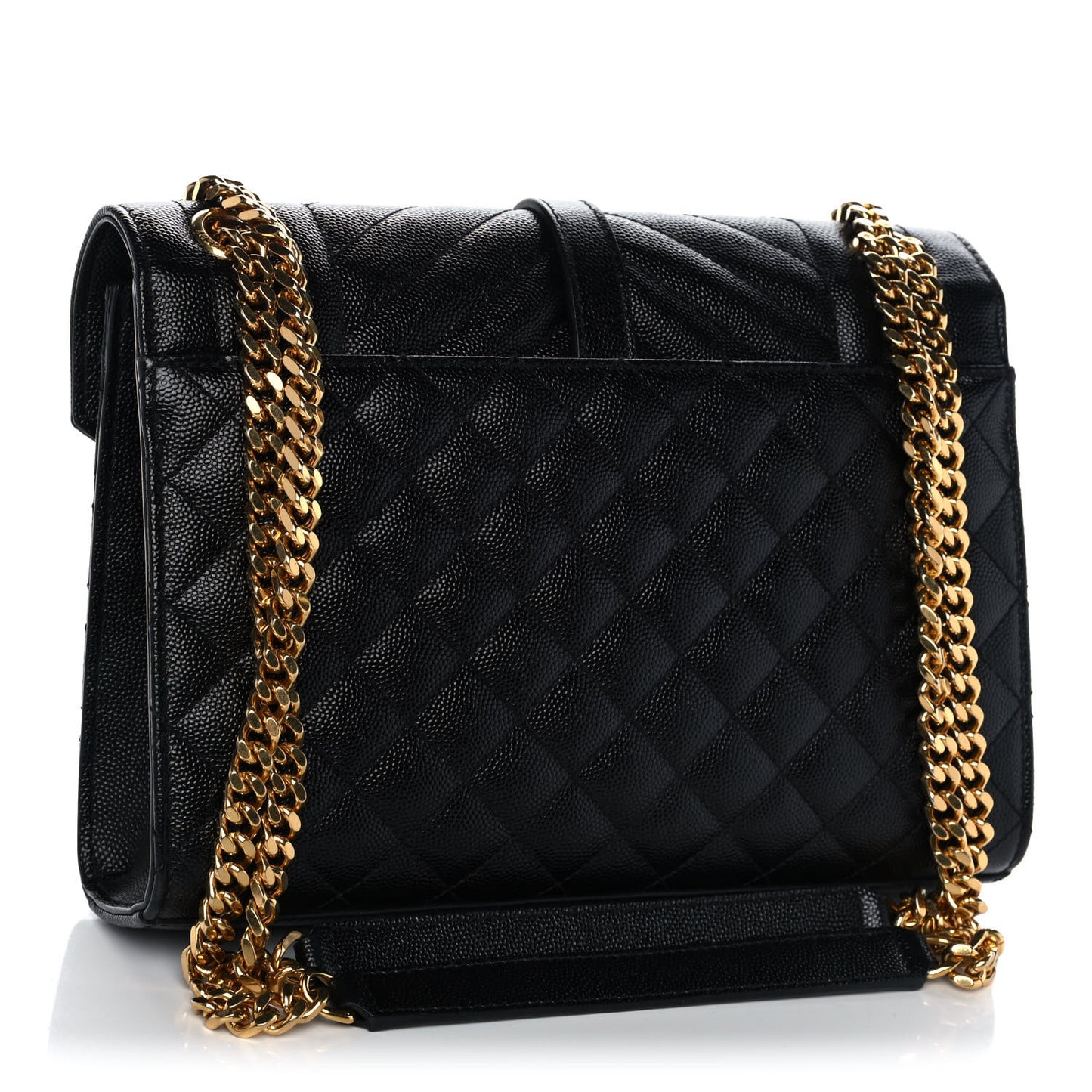 Grain De Poudre Textured Mixed Matelasse Triquilt Medium Monogram Satchel Black