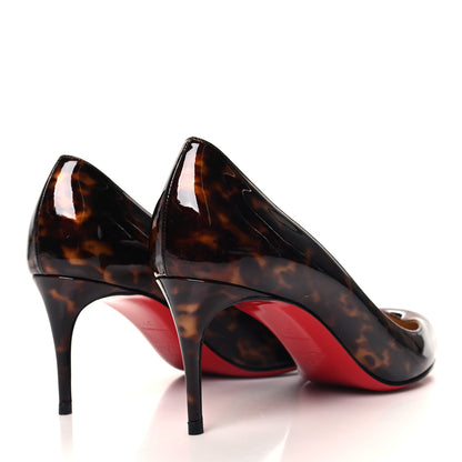Christian Louboutin Patent Tartaruga Decollete 554 70 Pumps 37 Testa Di Moro 4 of 7