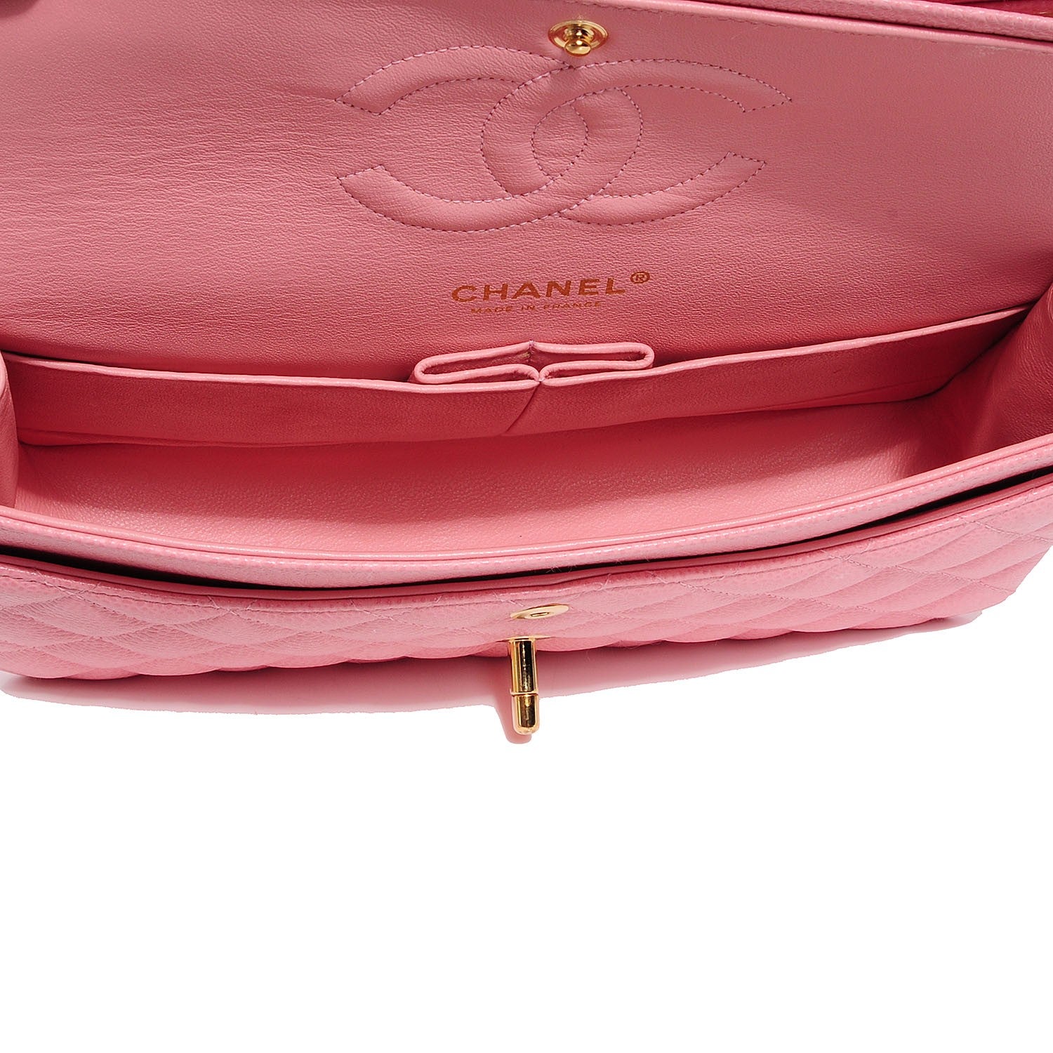 Chanel Caviar Quilted Medium Double Flap Pink 8 of 8