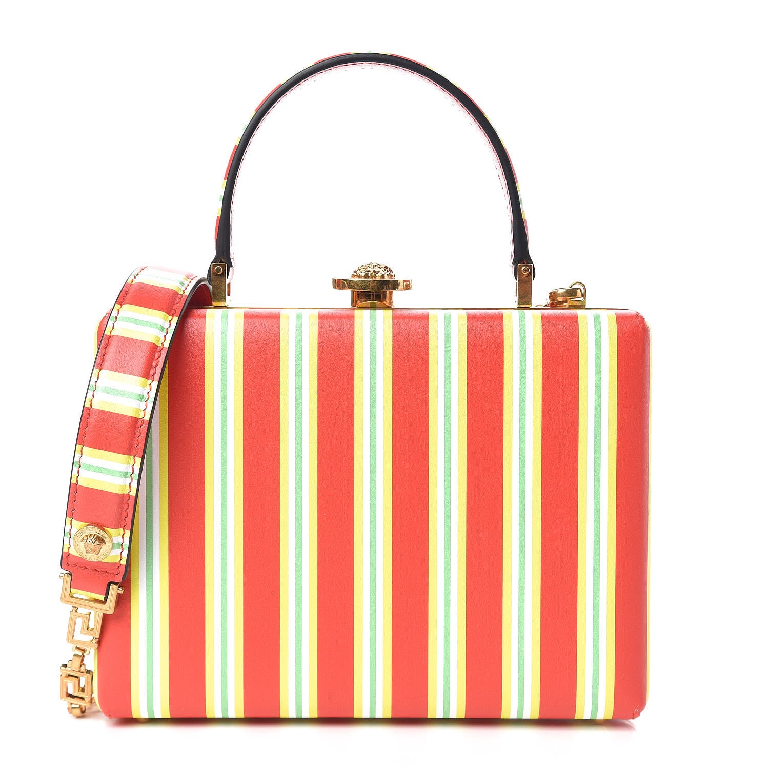 Versace Calfskin Tapestry Print Conglobo Square Shoulder Bag Drgot 1 of 9