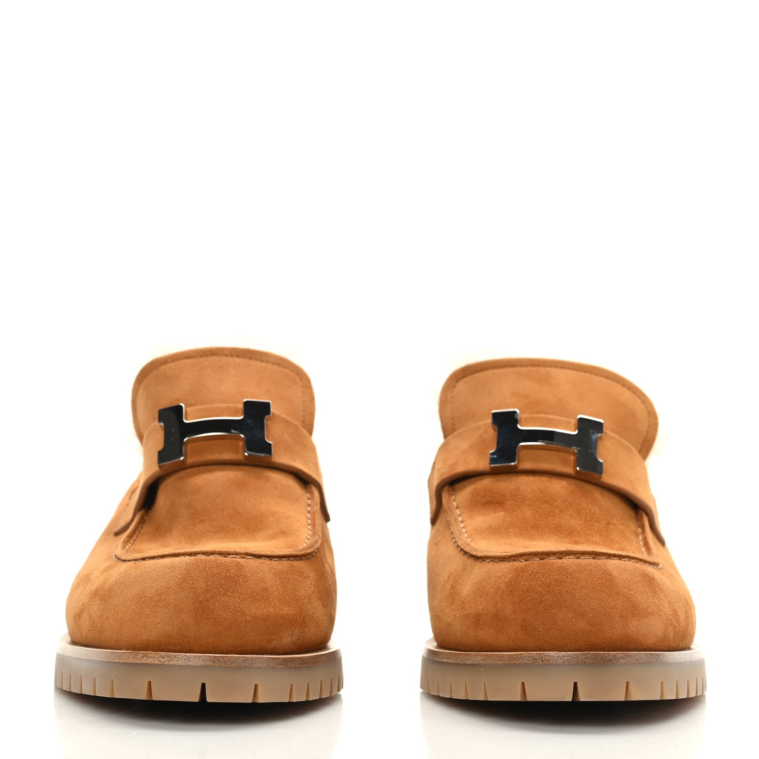 Hermes Suede Goatskin Woolskin Flore 60 Mules 39 Brun Amourette Ecru 2 of 9