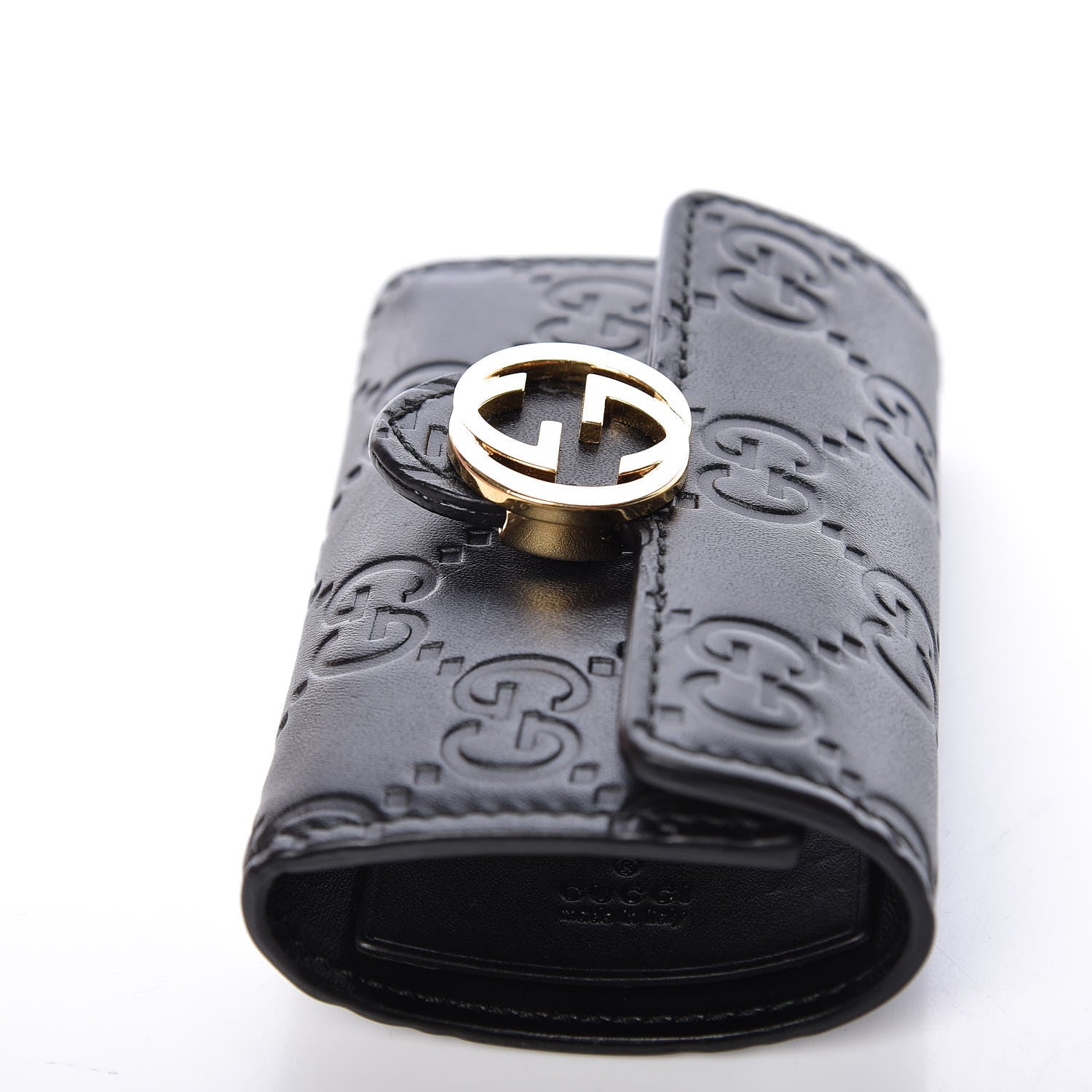 Gucci Guccissima Icon Signature 6 Key Holder Case Black 18 of 20