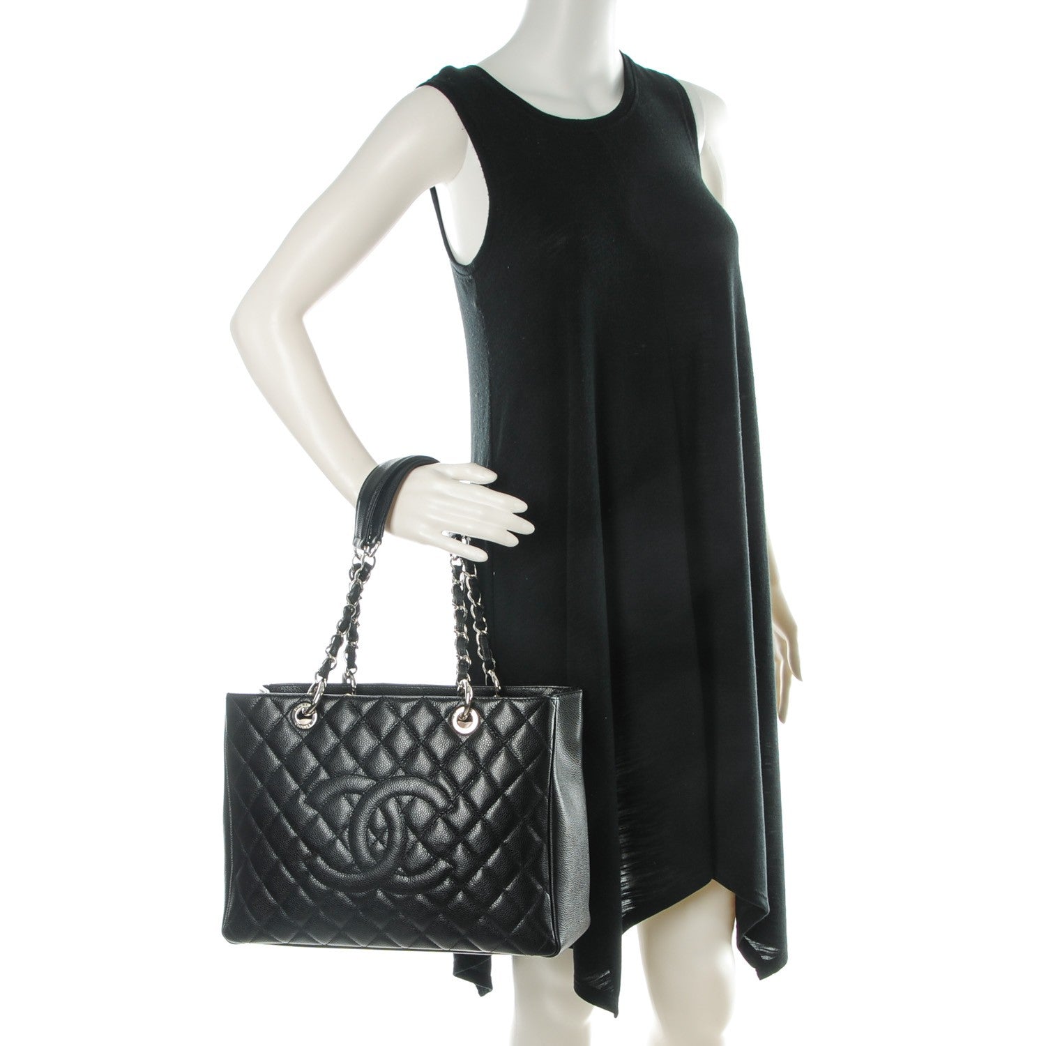 Chanel Caviar Quilted Grand Shopping Tote GST Black 2 of 7