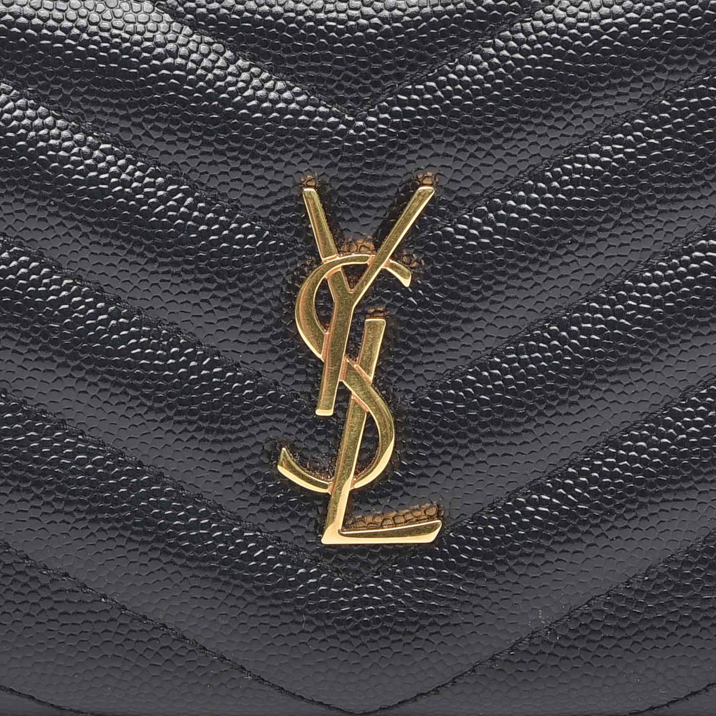 Grain De Poudre Matelasse Chevron Monogram Zipped Card Case Black