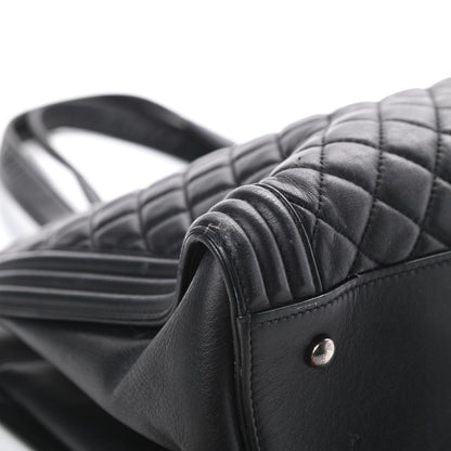 Chanel Lambskin Quilted Boy Shopping Tote Black 9 of 22