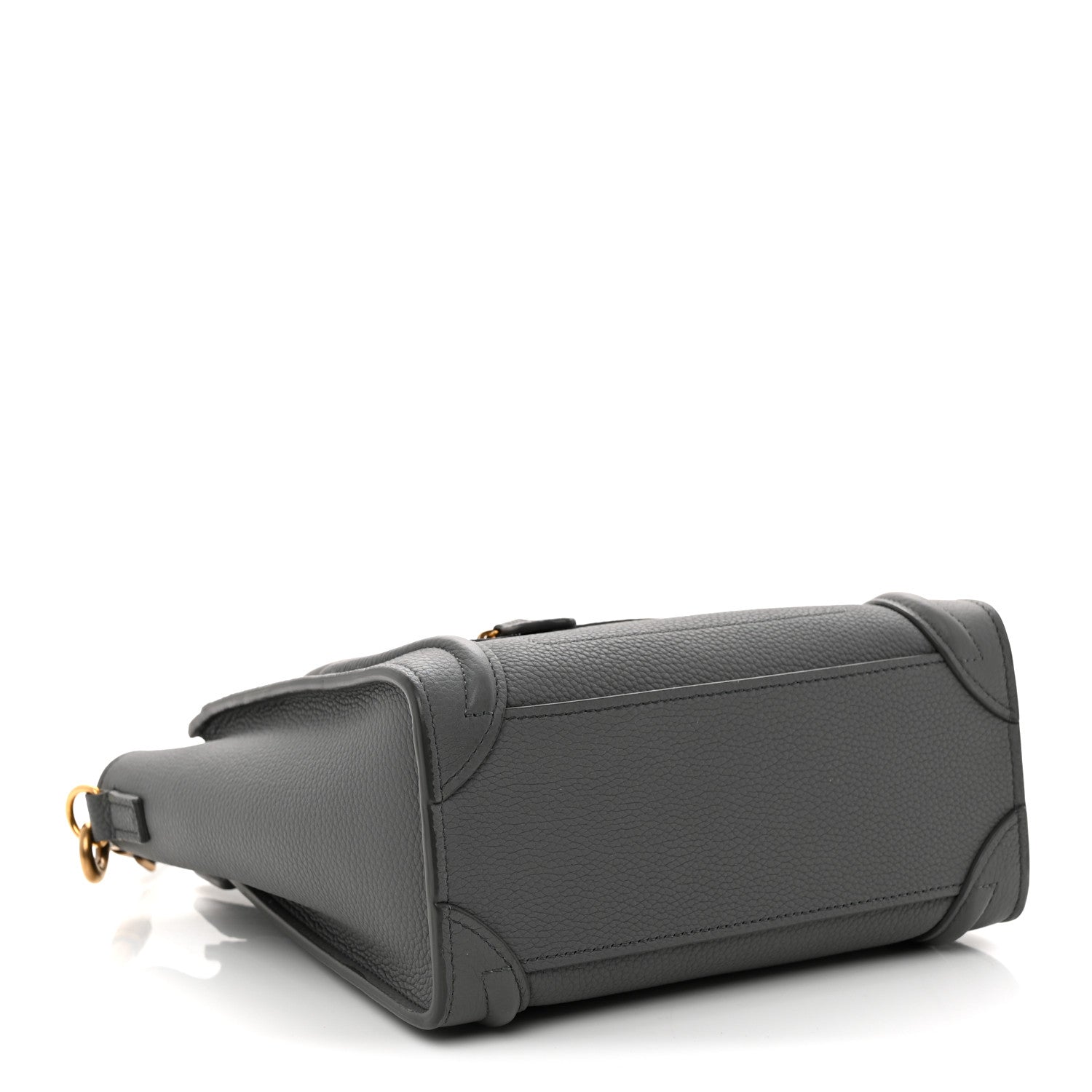 Celine Drummed Calfskin Nano Luggage  Kohl 4 of 10