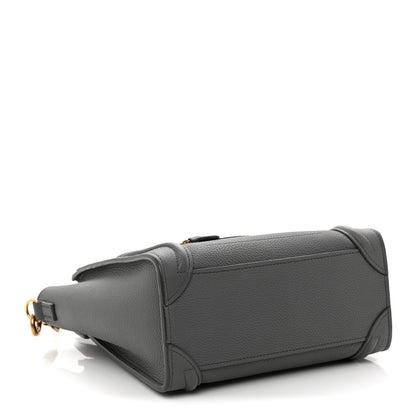 Celine Drummed Calfskin Nano Luggage  Kohl 4 of 10