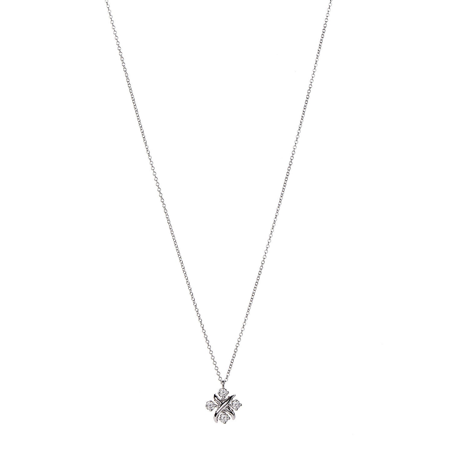 Platinum Diamond Schlumberger Lynn Pendant Necklace