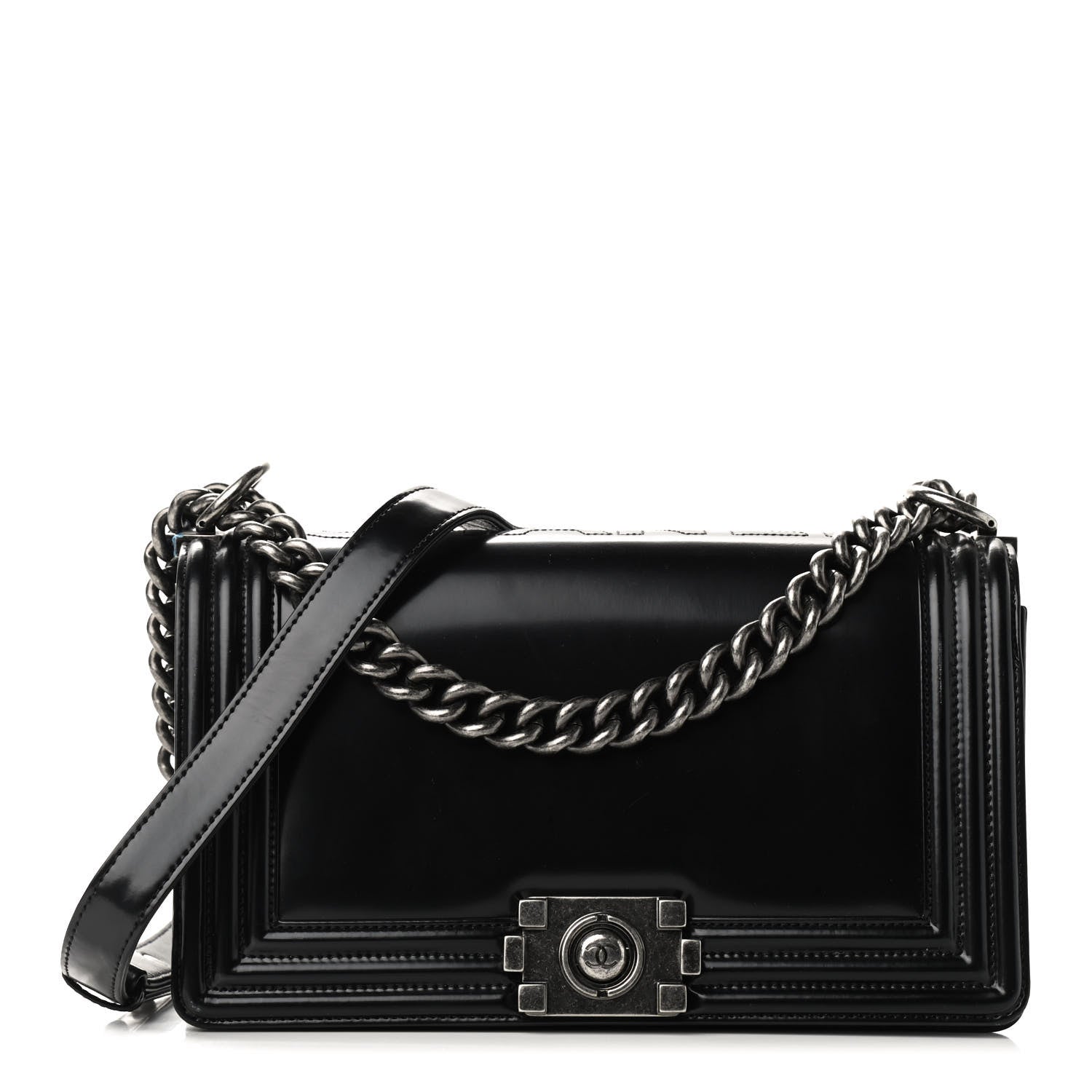 Chanel Glazed Calfskin Medium Boy Flap Black 1 of 12