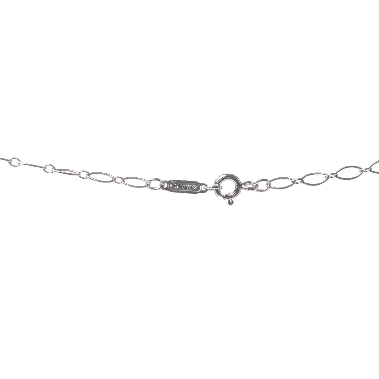 Tiffany Sterling Silver Diamond Large Daisy Key Pendant Link Necklace 5 of 6