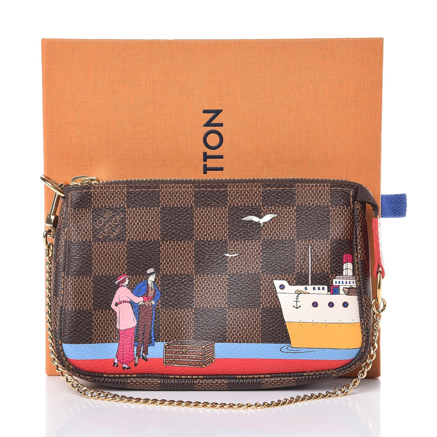 Louis Vuitton Damier Ebene 2016 Christmas Animation Mini Pochette Accessories 8 of 8