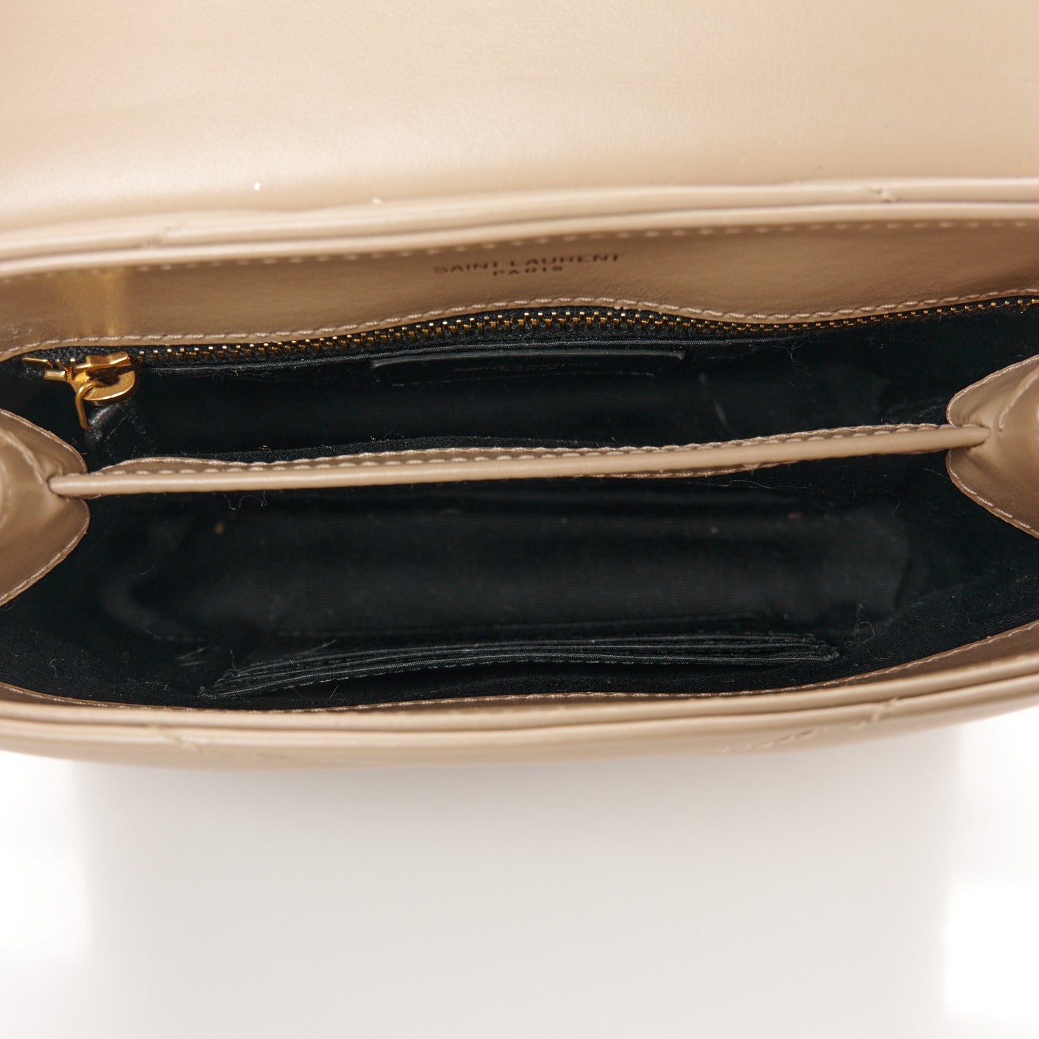 Saint Laurent Calfskin Y Quilted Monogram Toy Loulou Crossbody Bag Dark Beige 5 of 11