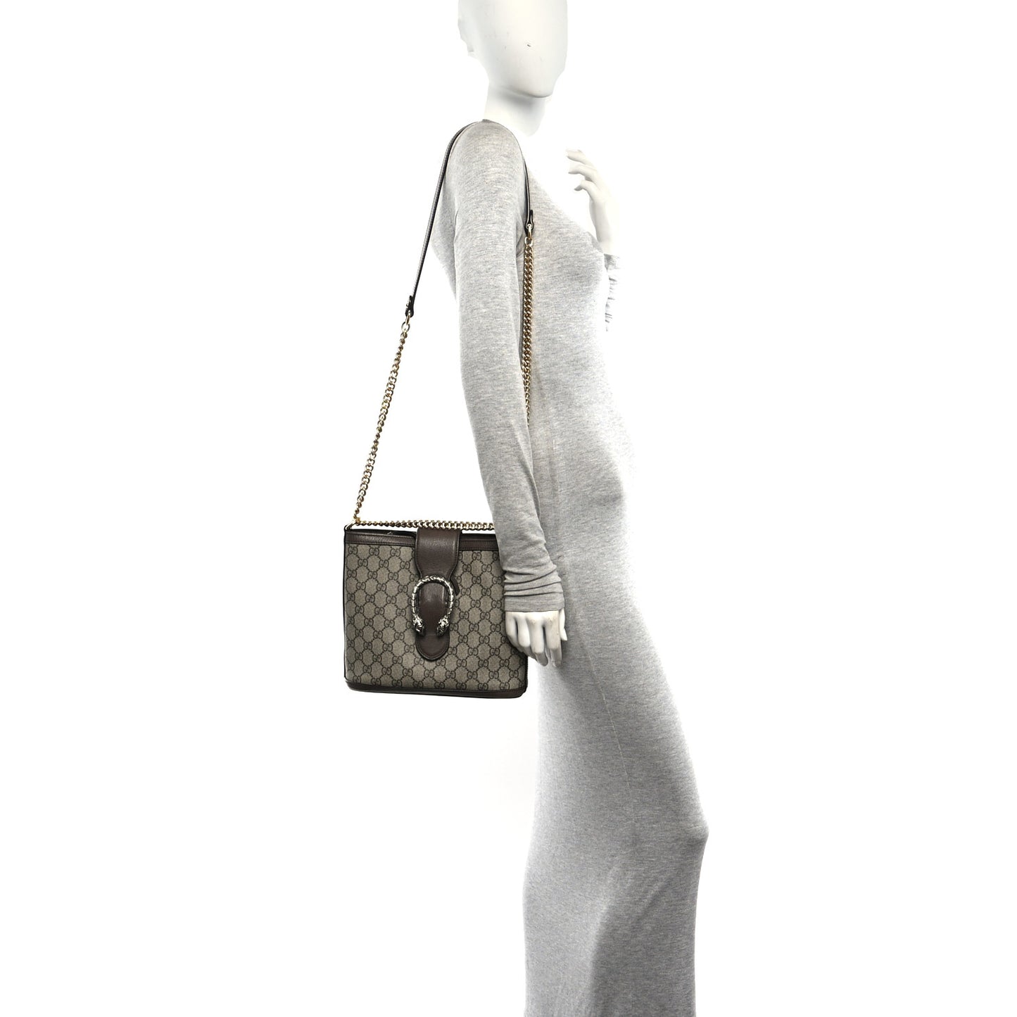 GG Supreme Monogram Medium Dionysus Bucket Bag Beige New Acero