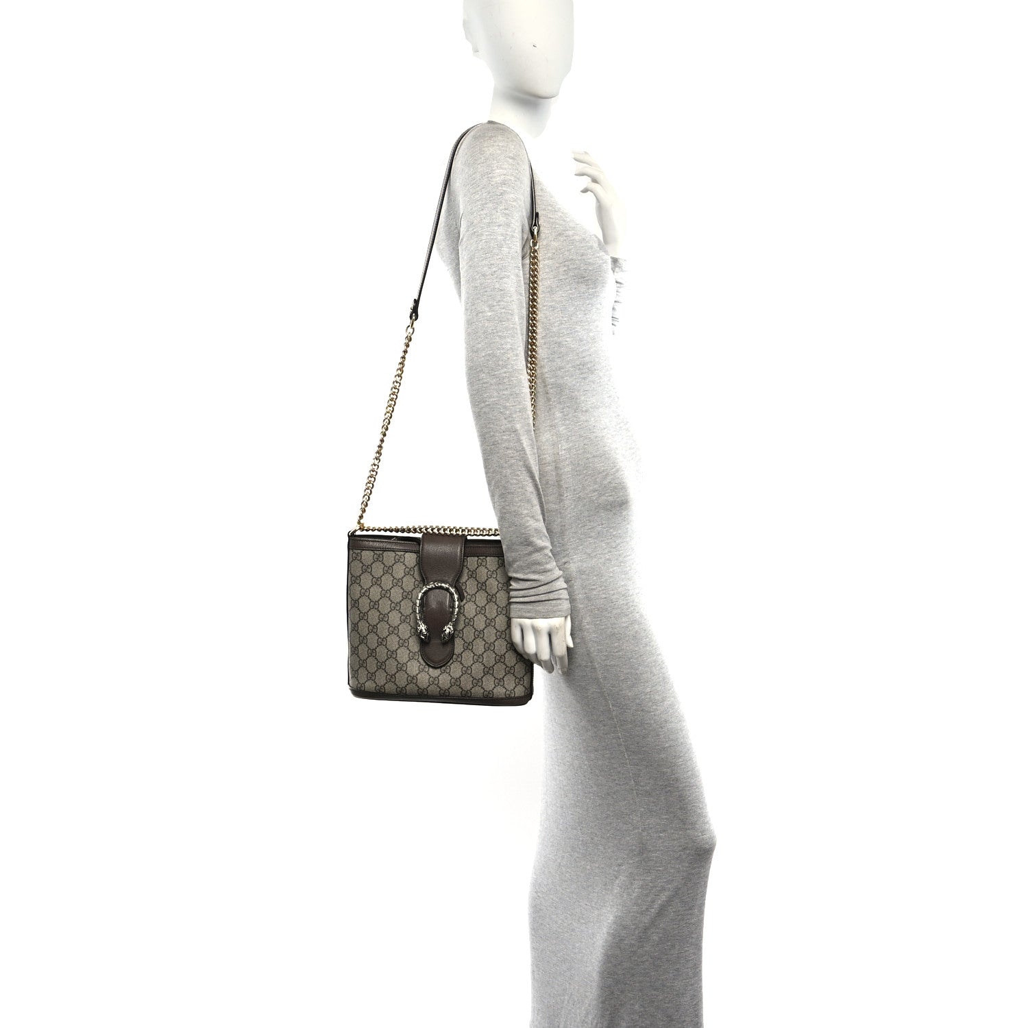 Gucci GG Supreme Monogram Medium Dionysus Bucket Bag Beige New Acero 2 of 10