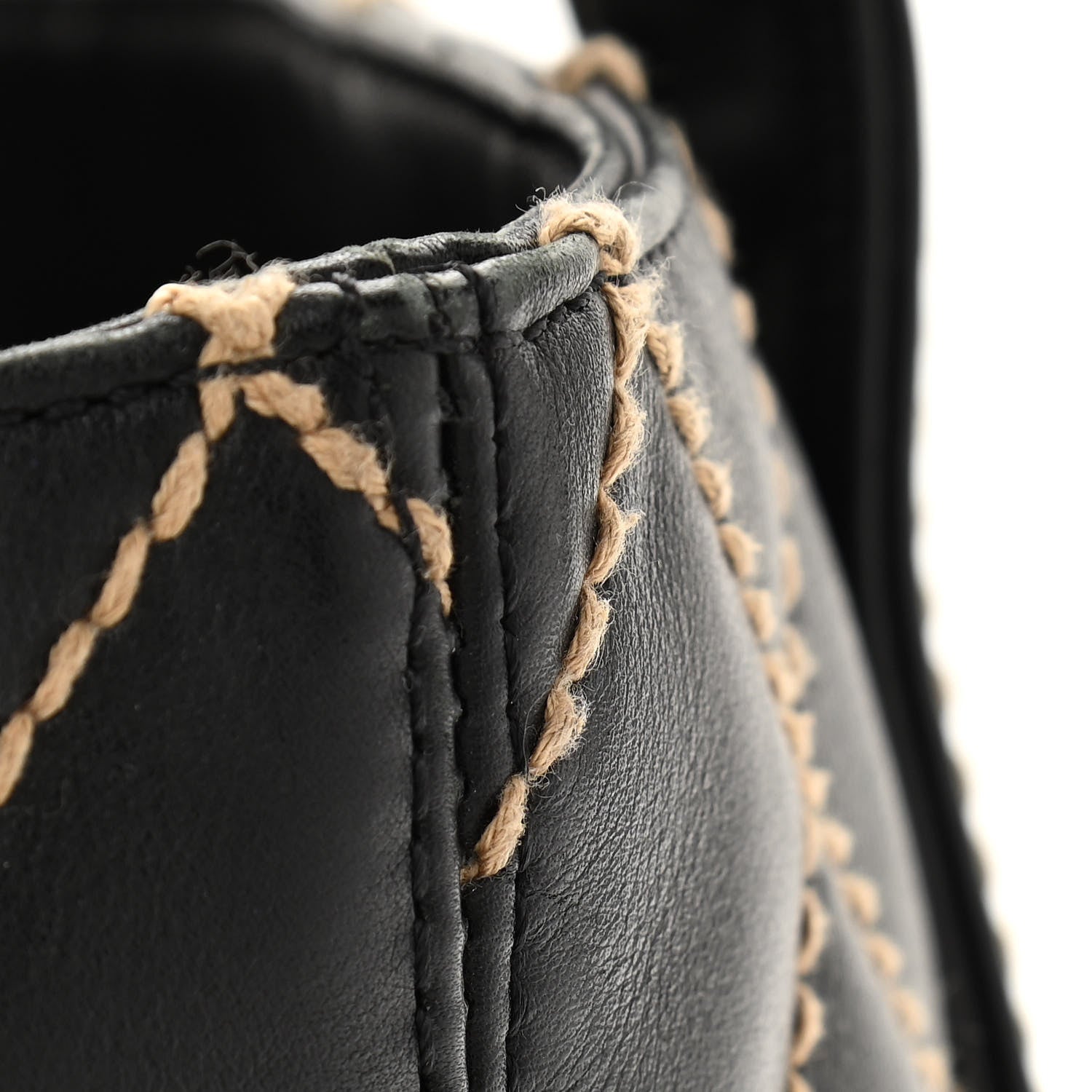 Chanel Calfskin Contrast Stitch Surpique Tote Black 11 of 15