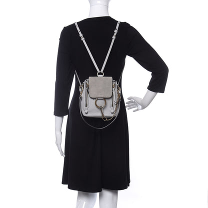 Chloe Suede Calfskin Mini Faye Backpack Airy Grey 2 of 9